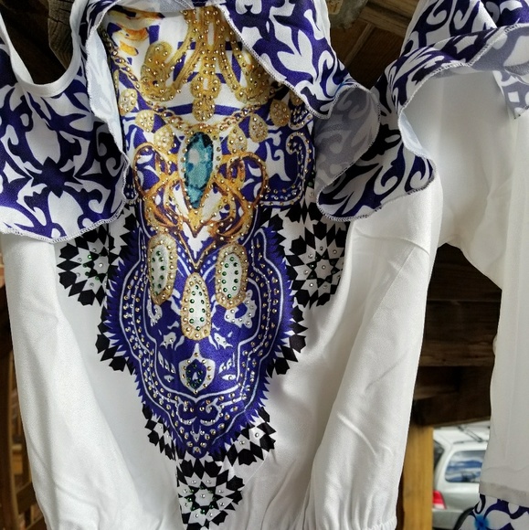 SALE! LAST 1! High Neck Cold Shoulder Romper - Picture 6 of 6